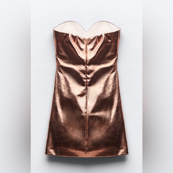 ZARA METALLIC MINI DRESS - Picture 3 of 3